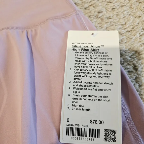 NWT Lululemon Align Skort - Picture 2 of 2